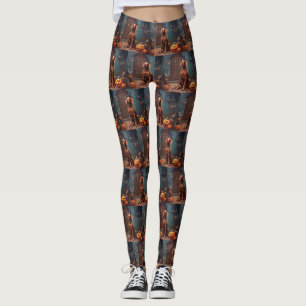 Vizsla Pumpkins Halloween Beängstigend Leggings