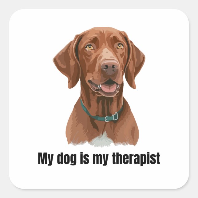 Vizsla Quadratischer Aufkleber (Vorderseite)
