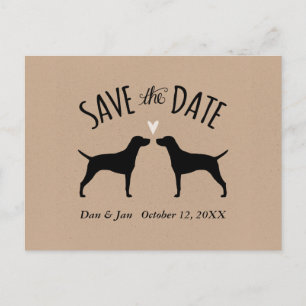 Vizsla Silhouetten, die Save the Date Wedding sind Ankündigungspostkarte
