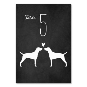 Vizsla Silhouetten Hochzeit Empfang Hunde Zucht Tischnummer