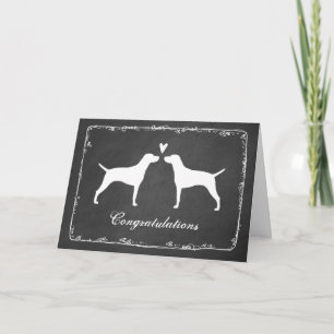 Vizsla Silhouetten Hochzeit Glückwunsch Karte