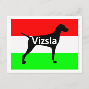 vizsla silo name auf Ungarn-Flagge.png Postkarte