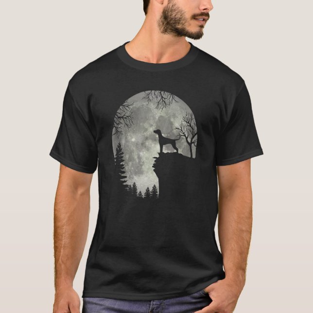 Vizsla und Moon Halloween T-Shirt (Vorderseite)