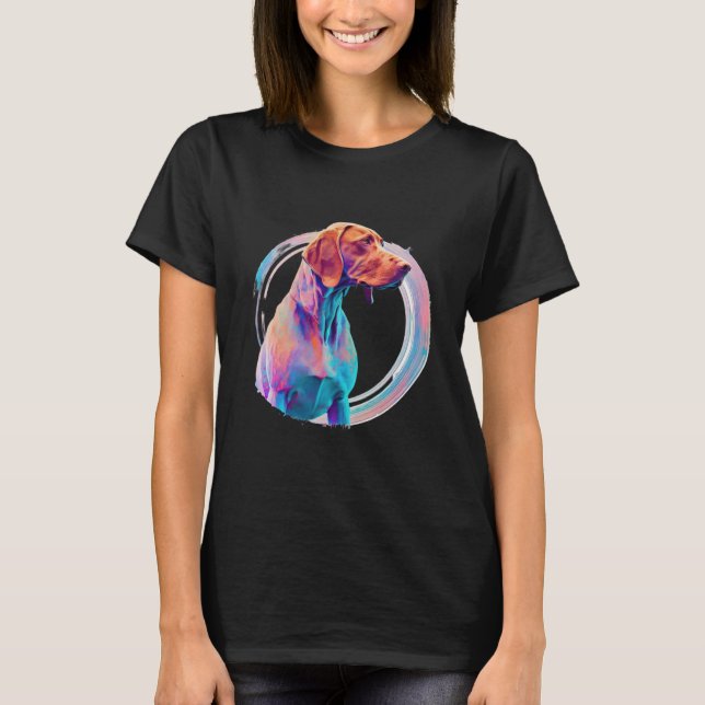 Vizsla Vaporwave Retrowave Ästhetik T-Shirt (Vorderseite)