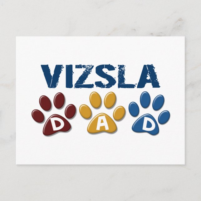 VIZSLA Vater Paw Print 1 Postkarte (Vorderseite)