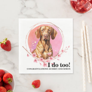 Vizsla Wedding Napkins mit Foto für Hunde Serviette