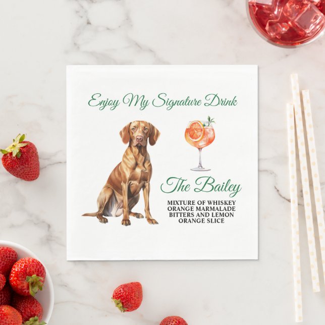 Vizsla Wedding Signature Drink Serviette (Beispiel)