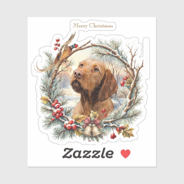 Vizsla Weihnachten  Aufkleber (Blatt)