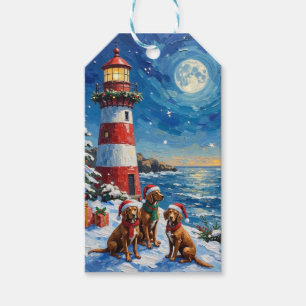 Vizsla Weihnachts Leuchtturm Urlaub Geschenkanhänger