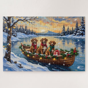 Vizsla Weihnachtsboot-Feiertag