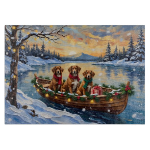Vizsla Weihnachtsboot-Feiertag Schneidebrett