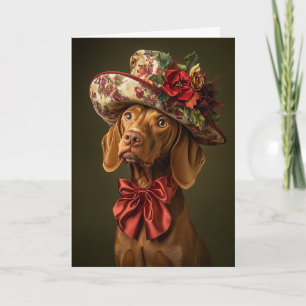 Vizsla Weihnachtskarte Elegante viktorianische Hun Feiertagskarte