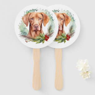 Vizsla-Weihnachtskranz Festlicher Hund Fächer