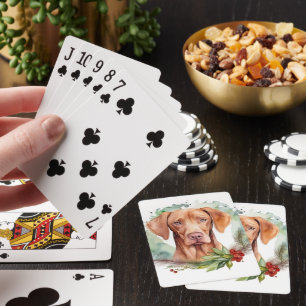 Vizsla-Weihnachtskranz Festlicher Hund Spielkarten