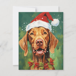Vizsla Weihnachtsmalerei Feiertagskarte