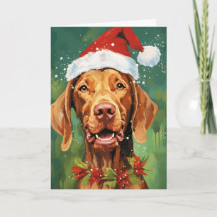 Vizsla Weihnachtsmalerei Karte