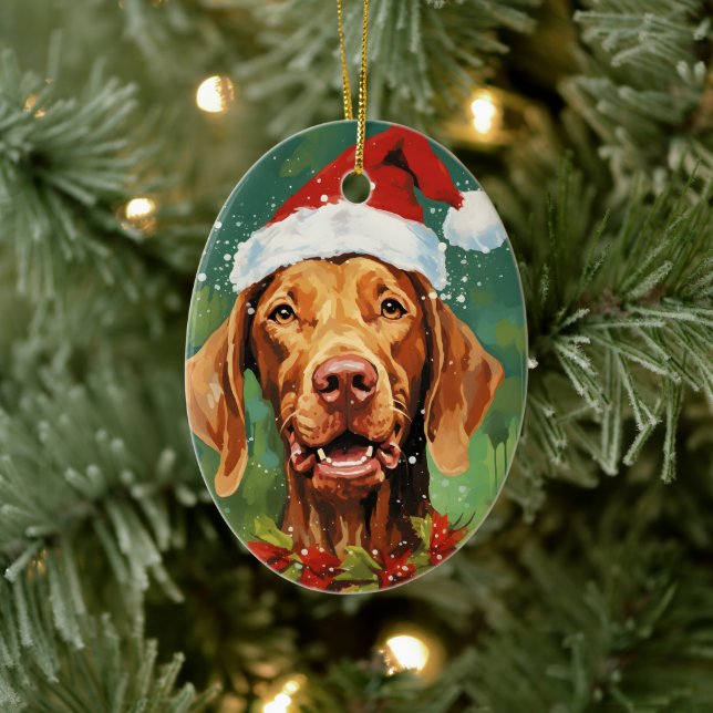 Vizsla Weihnachtsmalerei Keramik Ornament (Baum)