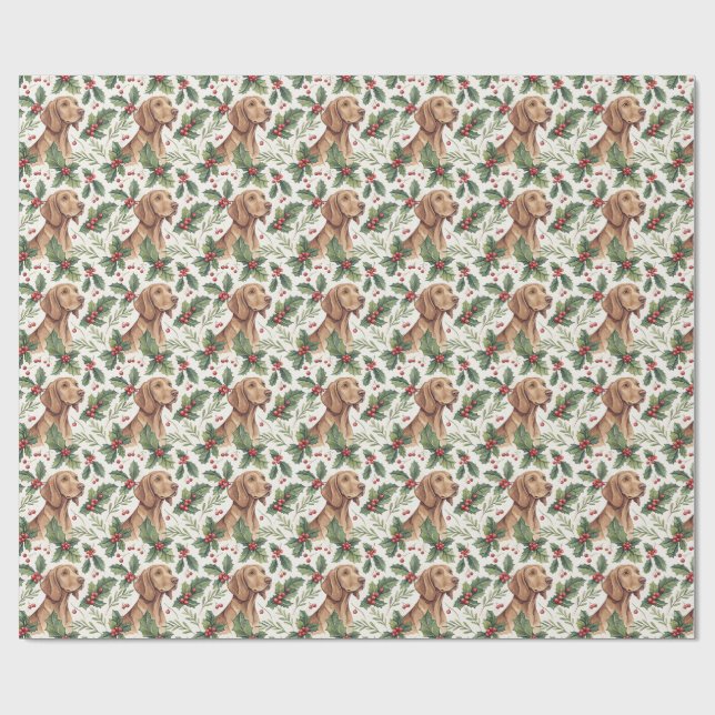 Vizsla-Weihnachtspapier Geschenkpapier (Flach)