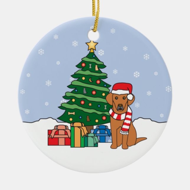 Vizsla Weihnachtsverzierung Keramikornament (Vorne)