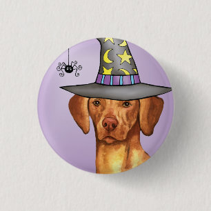 Vizsla Witch Button