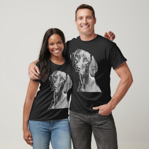 Vizsla-Zeichnung dunkel T-Shirt