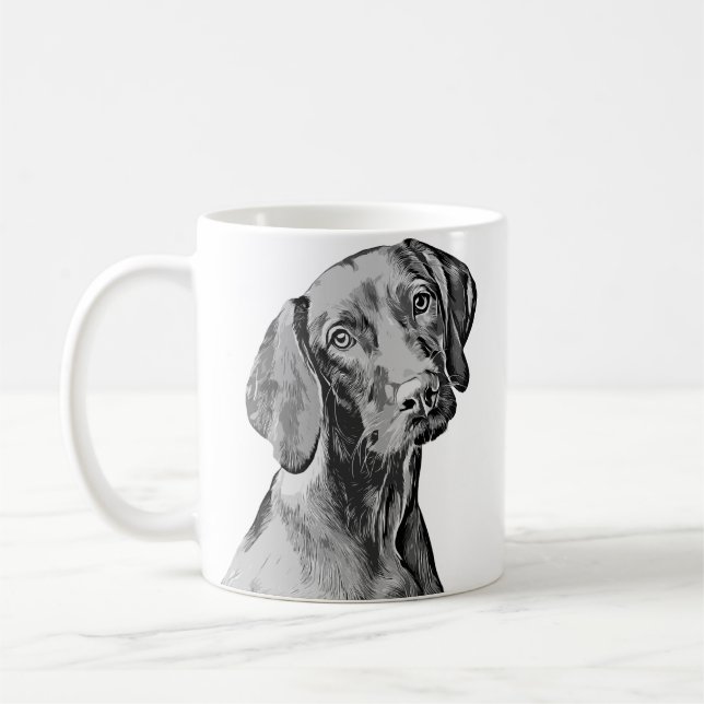Vizsla Zeichnung Kaffeetasse (Links)