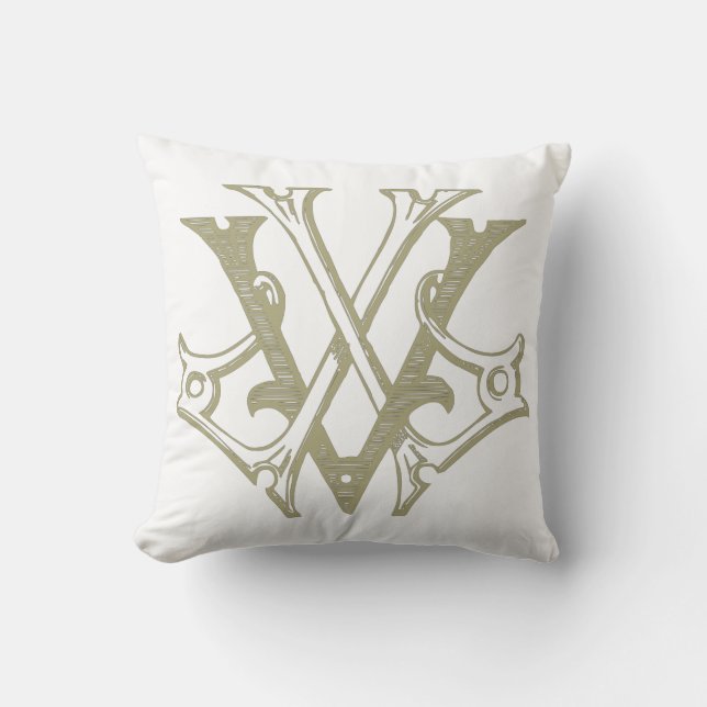 VL-LV Monogramm-Kissen Kissen (Vorderseite)