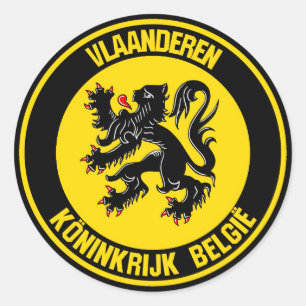 Vlaanderen rundes Emblem Runder Aufkleber
