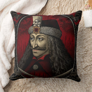 Vlad Dracula Throw Kissen - Dunkler Vampire Horror