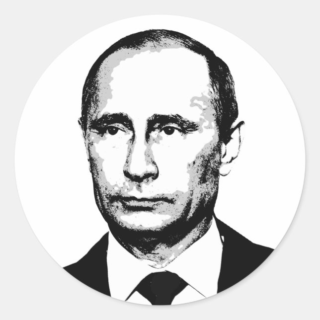 Vlad Putin Runder Aufkleber (Vorderseite)