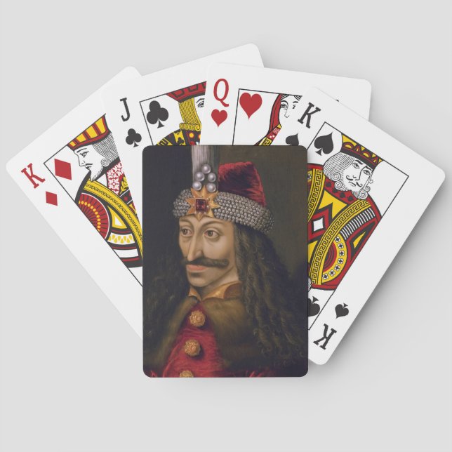 Vlad tepes Impaler Voivode Portrait Dracula Histor Spielkarten (Rückseite)