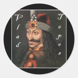 Vlad Tepes mit Namen in Blackadder Runder Aufkleber