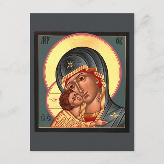 Vladimir Mother of God Prayer Card Postkarte (Vorderseite)
