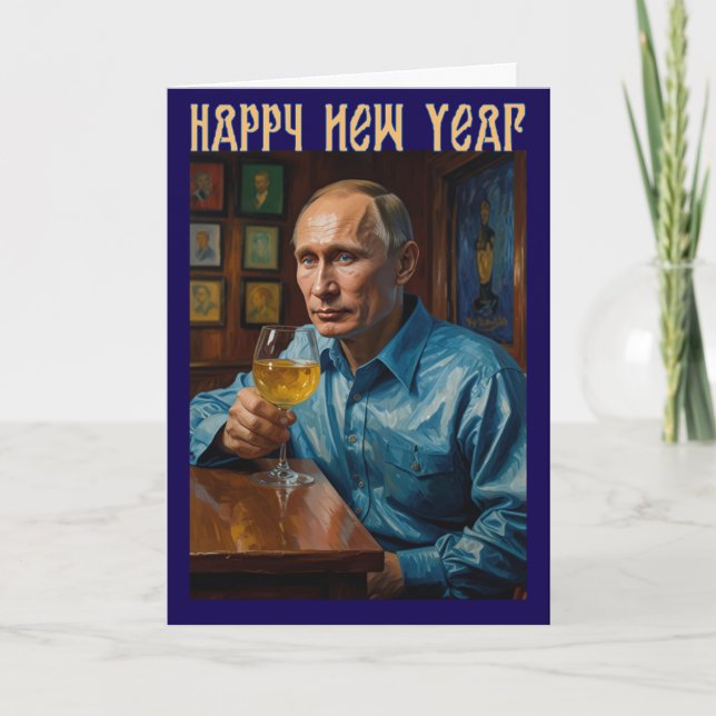 Vladimir Putin Happy New Year Card Russian Karte (Vorderseite)