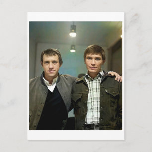 Vladimir Wysotski und Iwan Bortnik. Postkarte