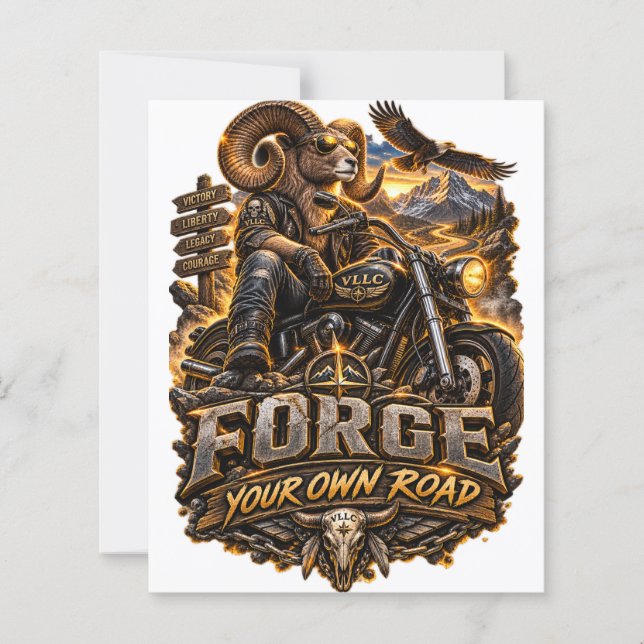 VLLC Forge Your Own Road Motorcycle Biker Skeleton (Vorderseite)