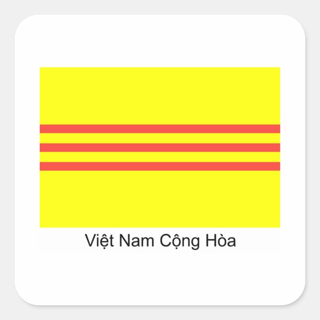 VNCH-Flag Quadratischer Aufkleber (Vorderseite)