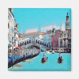 VNT006 VENICE, RIALTO, Gondolas, Italy, Fridge Magnet