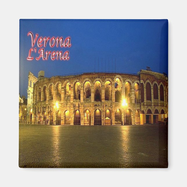 VNT096 VERONA, ARENA at Night, Italien, Kühlschran Magnet (Vorne)
