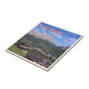 VNT114 CORTINA D'AMPEZZO, Panorama, Italien, Fliese