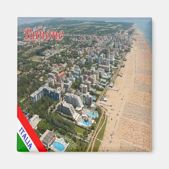 VNT120 BIBIONE, Luftsicht, Venetien, Italien, Kühl Magnet (Vorne)