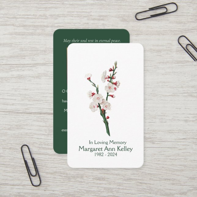 Vntage Blossom Foto Gebetskarte Visitenkarte (Vorderseite/Rückseite Beispiel)