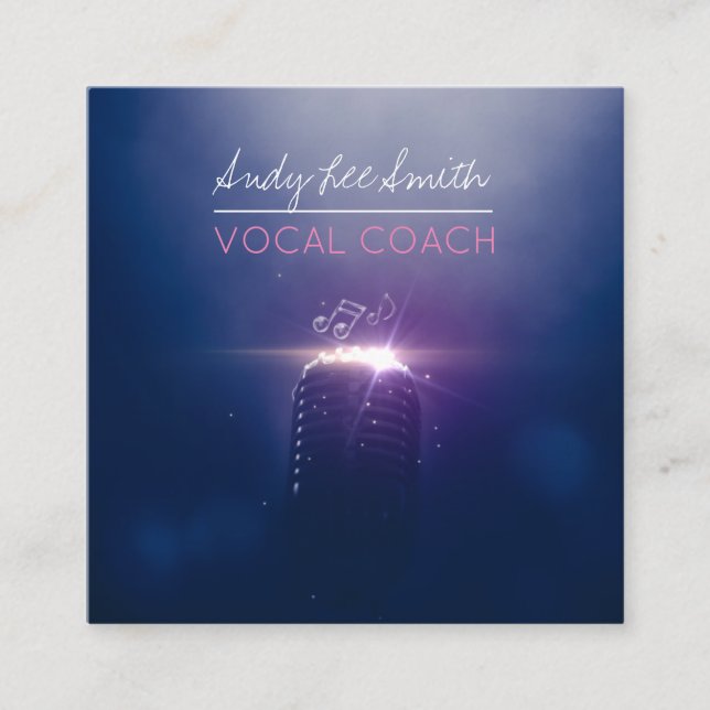 Vocal Coach Singer Quadratische Visitenkarte (Vorderseite)