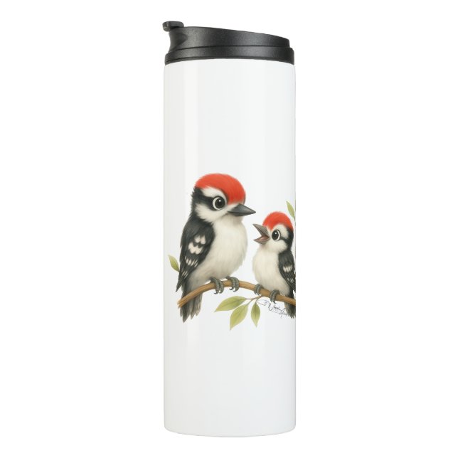 Vocal Red-Blies Woodpecker Thermosbecher (Nach rechts gedreht)