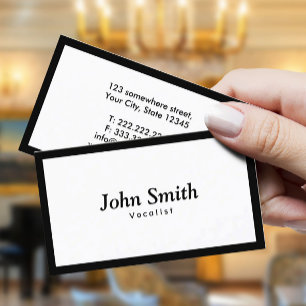 Vocalist-schlichte schwarze Grenze Visitenkarte