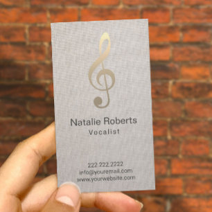 Vocalist Singer Musical Clearing Logo Linen Music Visitenkarte