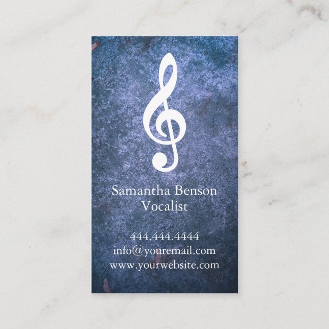 Vocalist Singer Musical Clef Logo Rose Gold Music Visitenkarte (Vorderseite)