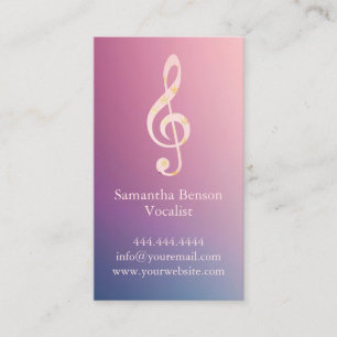 Vocalist Singer Musical Clef Logo Rose Gold Music Visitenkarte