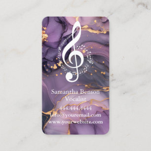 Vocalist Singer Musical Clef Logo Rose Gold Music Visitenkarte
