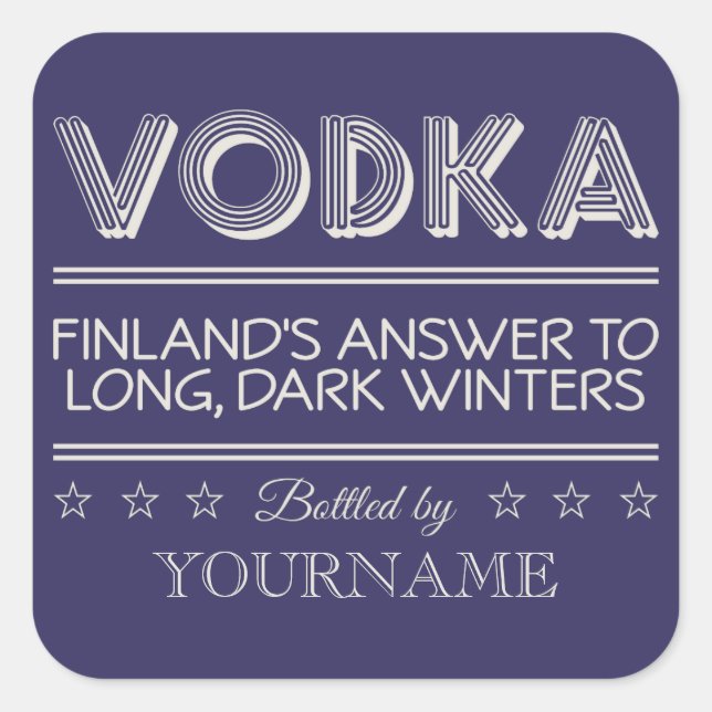 VODKA Farbaufkleber Quadratischer Aufkleber (Vorderseite)